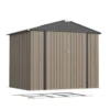 Patiowell 8x6 Metal Shed with Floor Frame, Brown