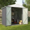 Patiowell 8x6 Metal Shed with Peak Roof (Gray)